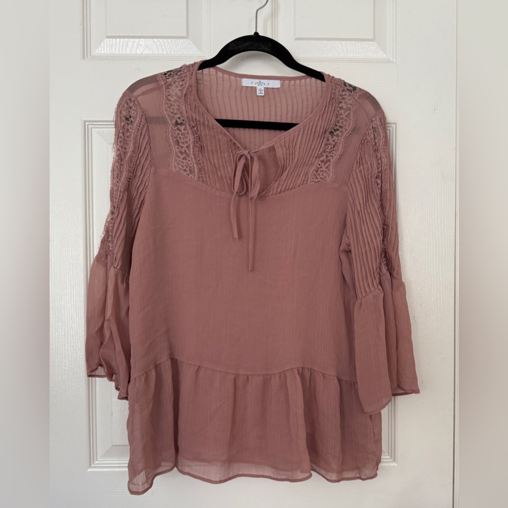 Fever Dusty Rose Lace Blouse